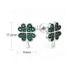 Silver Green Cubic Zirconia Clover Jewelry Set