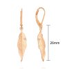 Sterling Silver Rose Gold Plated Leaf Drop Earrings
