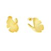 14k Gold Plated Ginkgo Leaf Ear Studs