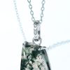 Moss Agate Silver Pendant