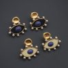 Vintage Enamel Evil Eye Gold Plated Earrings