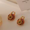 Brass Enamel Drop Earrings