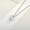 Sterling Silver Love Interlocking Double Hoop Necklace