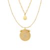 Eight Awn Star Layered Gold Plated Necklace