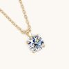 1 Carat Colorless Gold Plated Moissanite Necklace