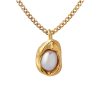 Gold Plated Nugget Freshwater Pearl Necklace