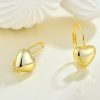 Gold Plated Heart Shaped Lever Back Earrings