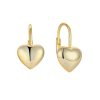 Gold Plated Heart Shaped Lever Back Earrings