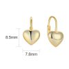 Gold Plated Heart Shaped Lever Back Earrings