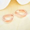 Rose Gold Plated Twisted Irregular Hoop Earrings