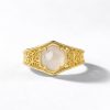 Silver Plated Gold Jade Ring