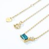 Silver Plated Gold London Blue Topaz Necklace