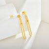 Gold Plated Paperclip Link Dangle Earrings