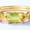 Sterling Silver Plated Gold Peridot Ring