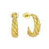 Gold Plated Rope Hoop Earrings