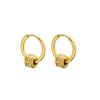 Stainless Steel Plated Gold Simple Circle Earrings with Cubic Zirconia