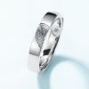 Heart Shaped Fingerprint Sterling Silver Rings for Couples