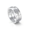 Heart Shaped Fingerprint Sterling Silver Rings for Couples