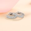 Moissanite Huggie Hoop Silver Earrings