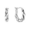 Irregular Shaped Sterling Silver Hoop Earrings