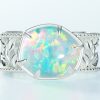 Lab-grown Synthetic Opal Silver Ring