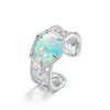 Lab-grown Synthetic Opal Silver Ring