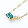 Silver Plated Gold London Blue Topaz Necklace
