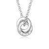 Sterling Silver Love Interlocking Double Hoop Necklace