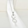 Sterling Silver Love Interlocking Double Hoop Necklace