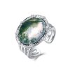 Moss Agate Open Ring