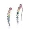 Multi Colored Cubic Zirconia Ear Climbers