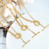 Gold Plated Lariat Necklace