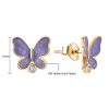 Purple Butterfly Gold Plated Ear Studs