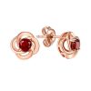 Rose Gold Plated Garnet Stud Earrings