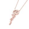Rose Shape Moissanite Sterling Silver Chain Necklace