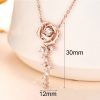 Rose Shape Moissanite Sterling Silver Chain Necklace