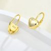 Gold Plated Heart Shaped Lever Back Earrings