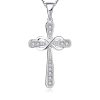 S925 Sterling Silver Cubic Zirconia Cross Necklace