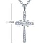 S925 Sterling Silver Cubic Zirconia Cross Necklace
