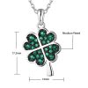 Silver Green Cubic Zirconia Clover Jewelry Set