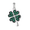 Silver Green Cubic Zirconia Clover Jewelry Set