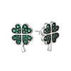 Silver Green Cubic Zirconia Clover Jewelry Set