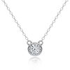 Gold Plated Moissanite Bezel Setting Solitaire Pendant Necklace