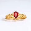 Silver Plated Gold Garnet Ring
