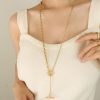 Gold Plated Lariat Necklace