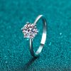 Adjustable Moissanite Sterling Silver Ring