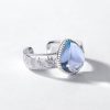 Sky Blue Pear Shaped Topaz Silver Ring