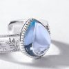 Sky Blue Pear Shaped Topaz Silver Ring