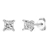 Square Cubic Zirconia Ear Studs