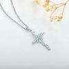 Sterling Silver Cubic Zirconia Cross Pendant Necklace